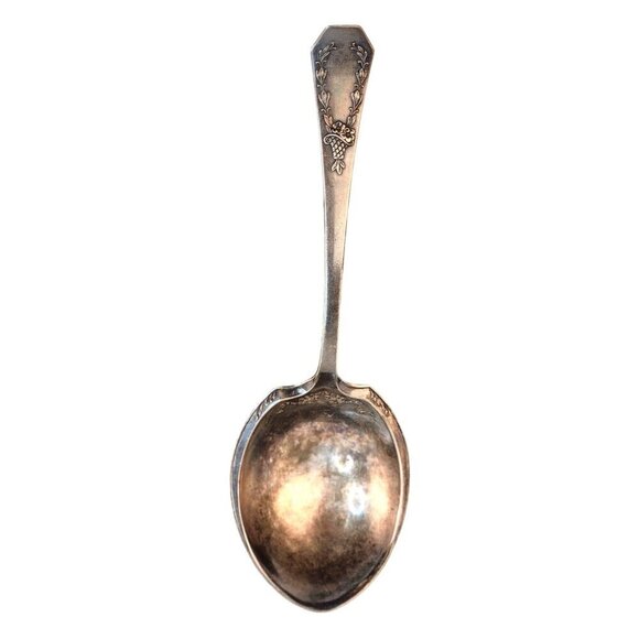 Vintage Ladle Holmes & Edwards XLV Silver plated Floral Serving Spoon With Ornat - Picture 4 of 9